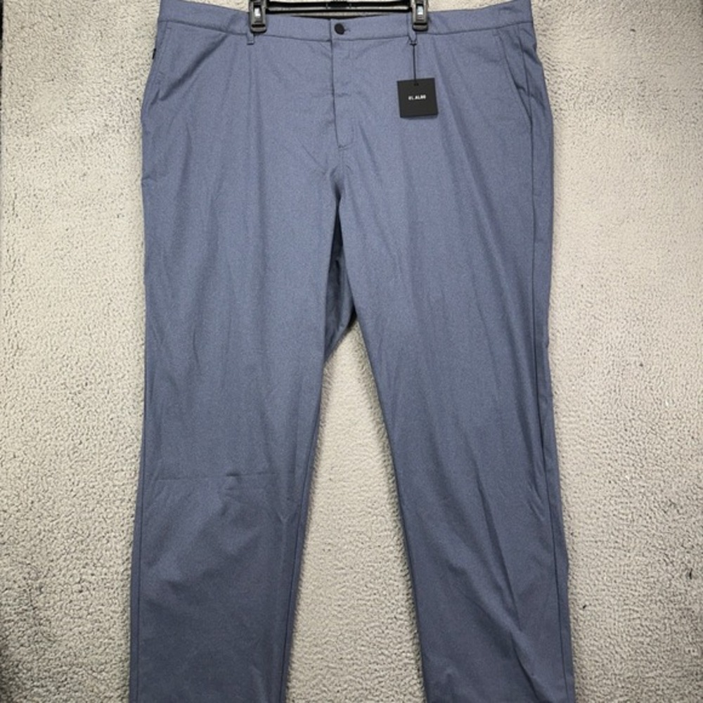 01.Algo Pants Chino Golf Men 44 Blue Performance Tech Wicking Flex Straight NEW